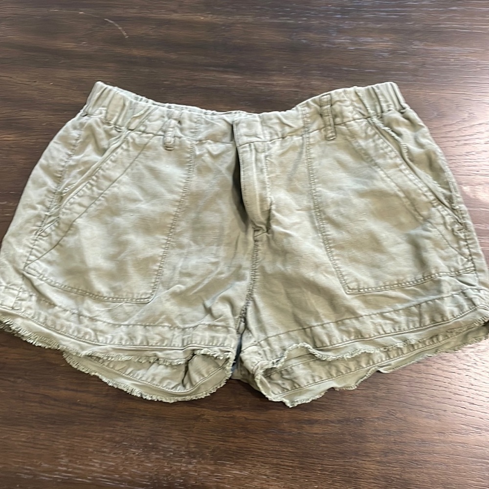 Soft Frayed Green Shorts